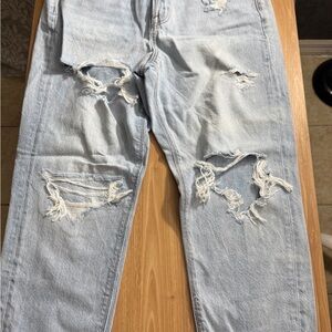 American Eagle Mom Jeans Distressed